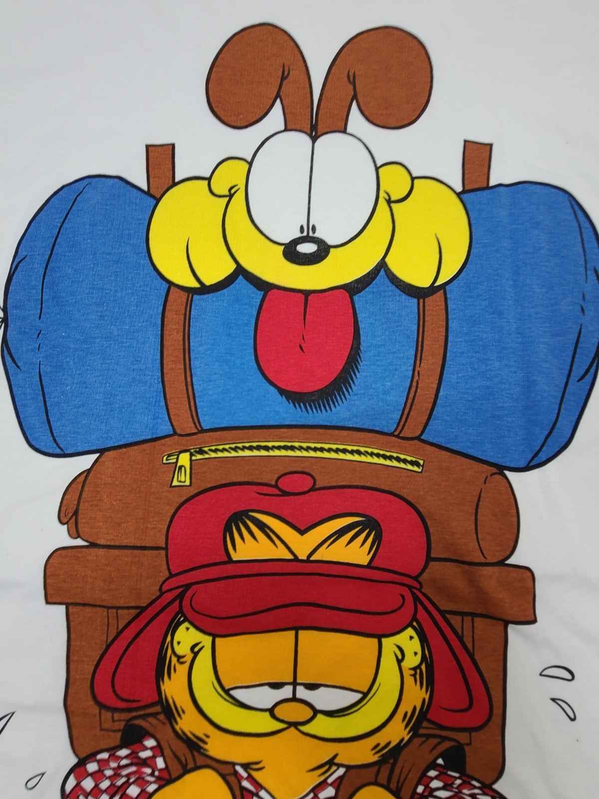 Vintage 1991 Garfield Odie Camping Shirt OSFA Single Stitch Jumbo Print Tee gallery