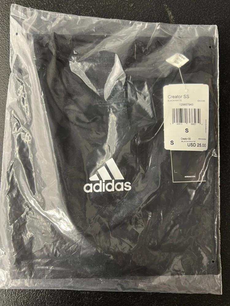 Adidas Creator SS Black White Men’s Size S Short Sleeve T-Shirt New