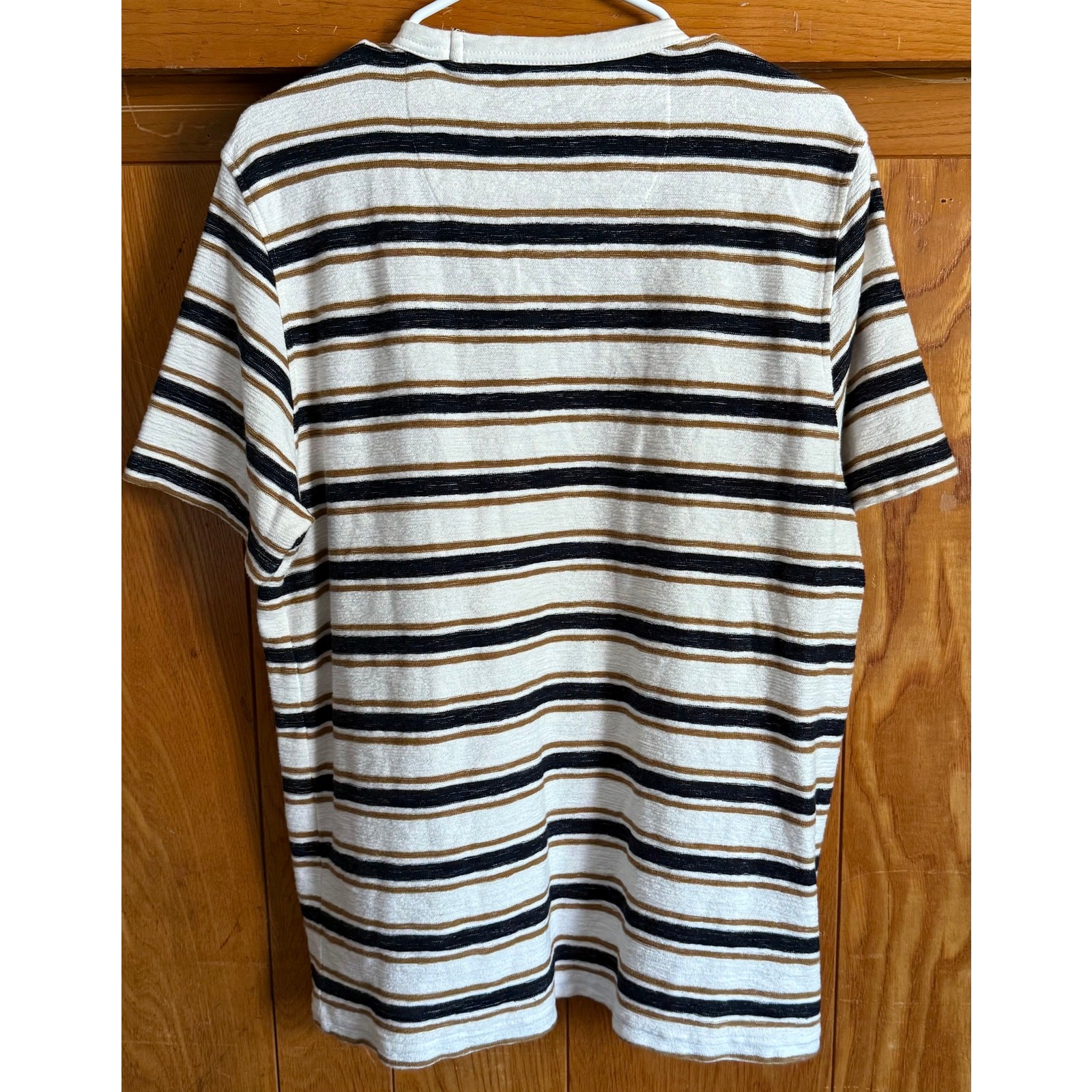 Common People Striped Textured Knit T-Shirt Men's L gallery