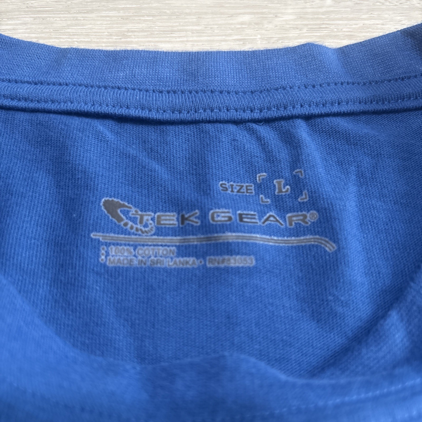 NWT Tek Gear Blue Performance Tee Men’s Large 100% Cotton Short Sleeve Crew Neck gallery