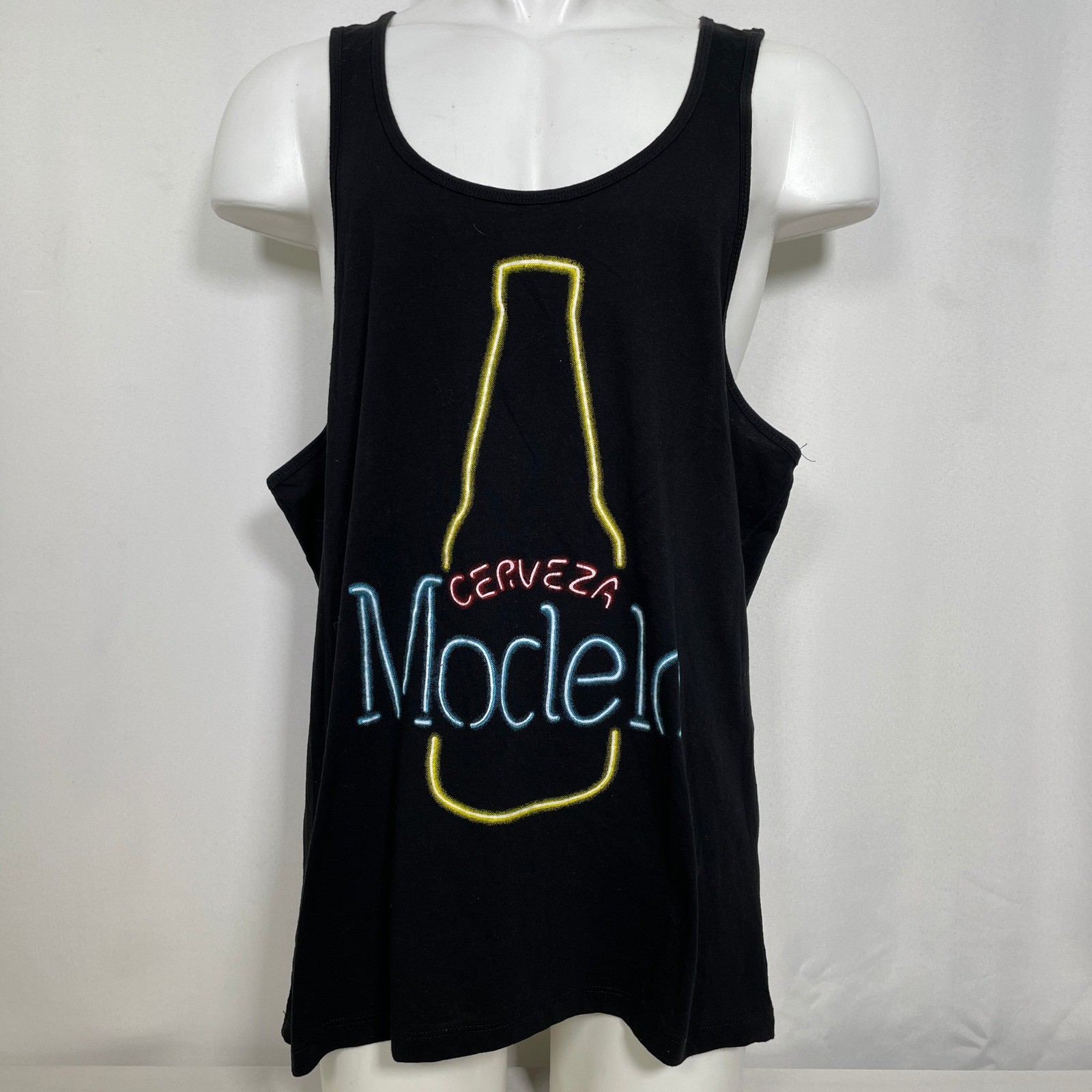 Modelo Cerveza Beer Neon Sign Ripple Junction Black Tank Top Shirt Men's 2XL gallery