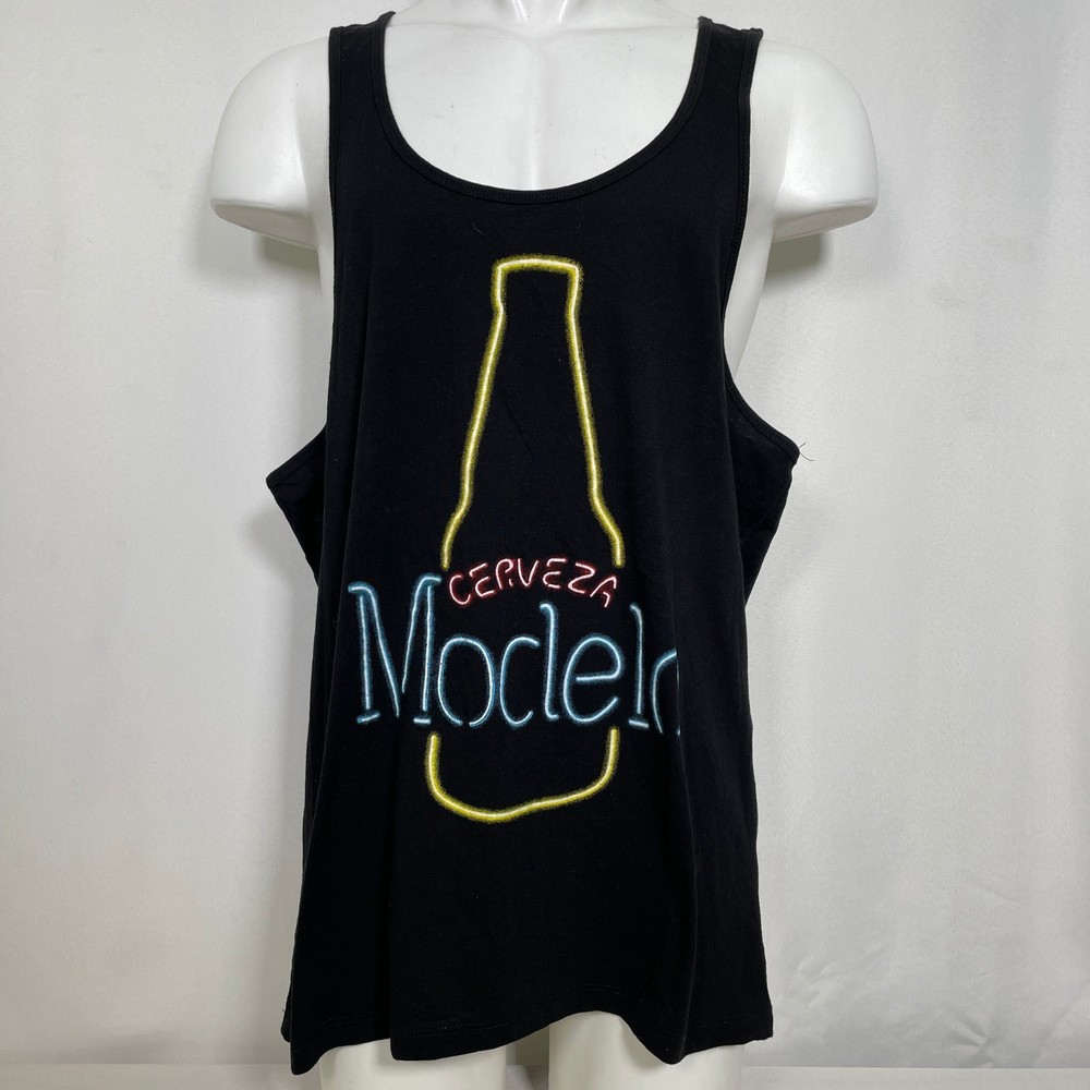 Modelo Cerveza Beer Neon Sign Ripple Junction Black Tank Top Shirt Men’s 2XL
