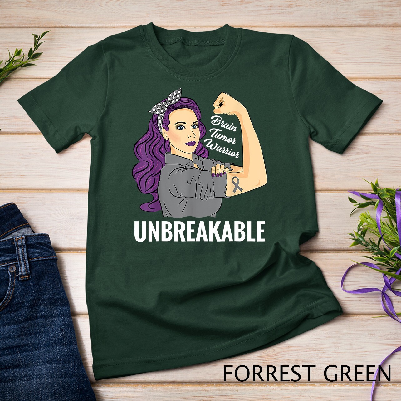 Brain Tumor Awareness Warrior Unbreakable Survivor Unisex T-shirt gallery