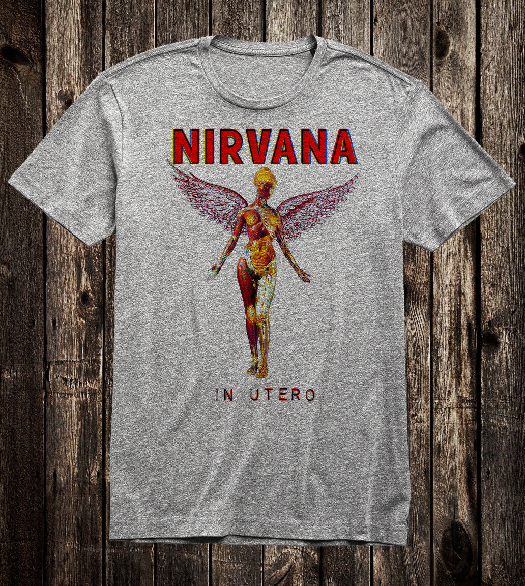 Retro Tee T Shirt 100% Cotton 90's Music Rock Grunge Nirvana In Utero gallery