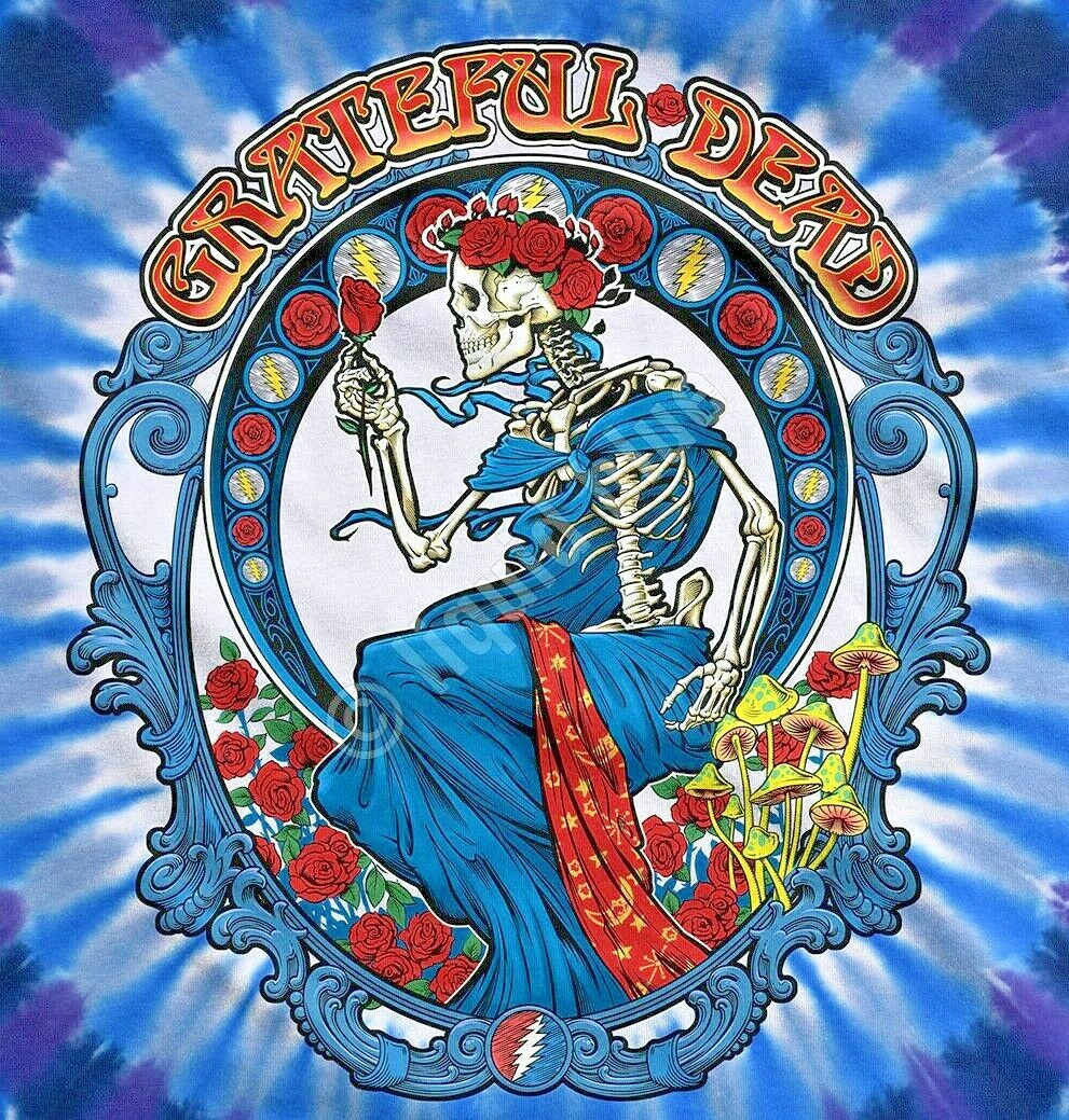 Grateful Dead Bertha Robed Skull Mushrooms Tie Dye T-Shirt M L XL 2X 3X 4X 5X 6X gallery