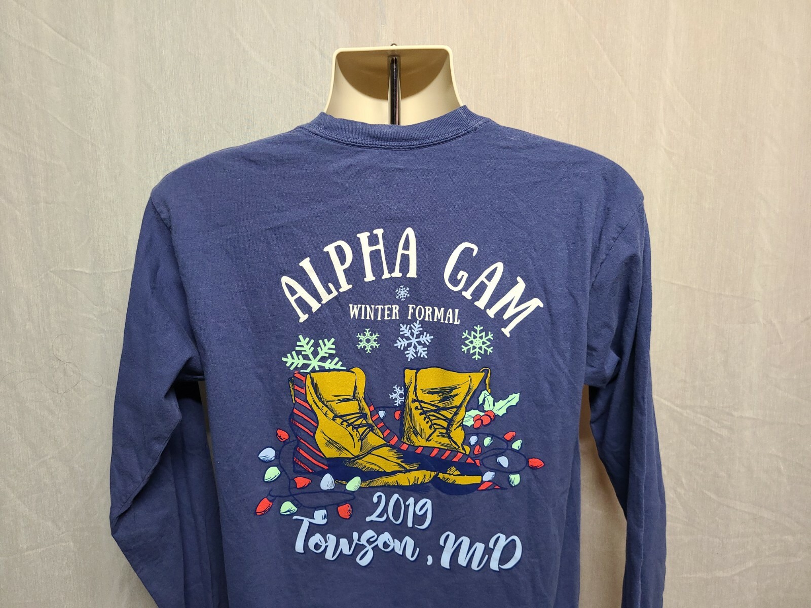 2019 Alpha Gam Winter Formal Towson MD Adult Medium Gray Long Sleeve TShirt gallery