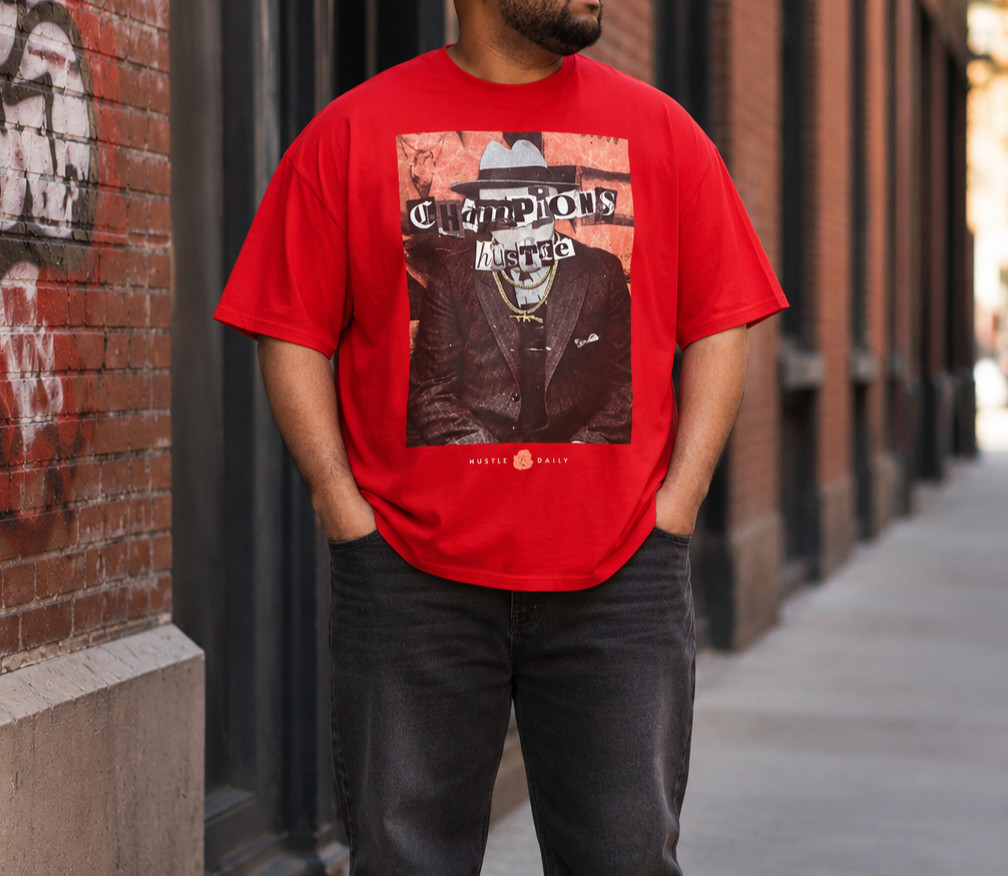 Muerte Hustle Daily Champions Graphic T-Shirt 3XL Red Hip Hop Streetwear Mens gallery