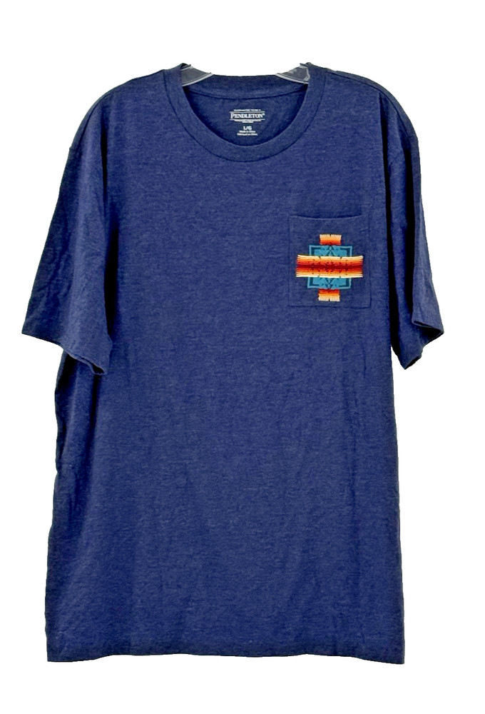 Pendleton Woolen Mills Men’s Short Sleeve Embroidered Pocket T-Shirt Navy Sports
