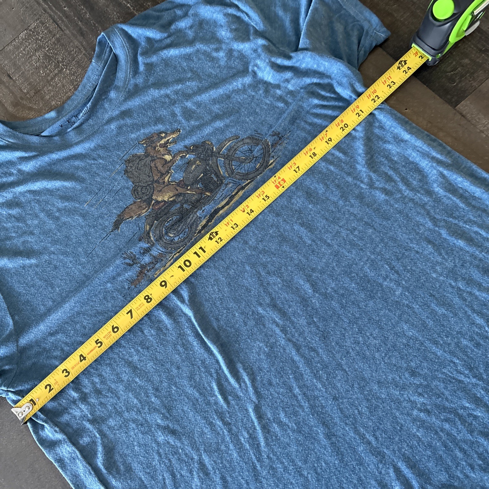 Lucky Brand Venice Burnout Graphic T Shirt XL Blue Lightweight Stay Wild Fox gallery