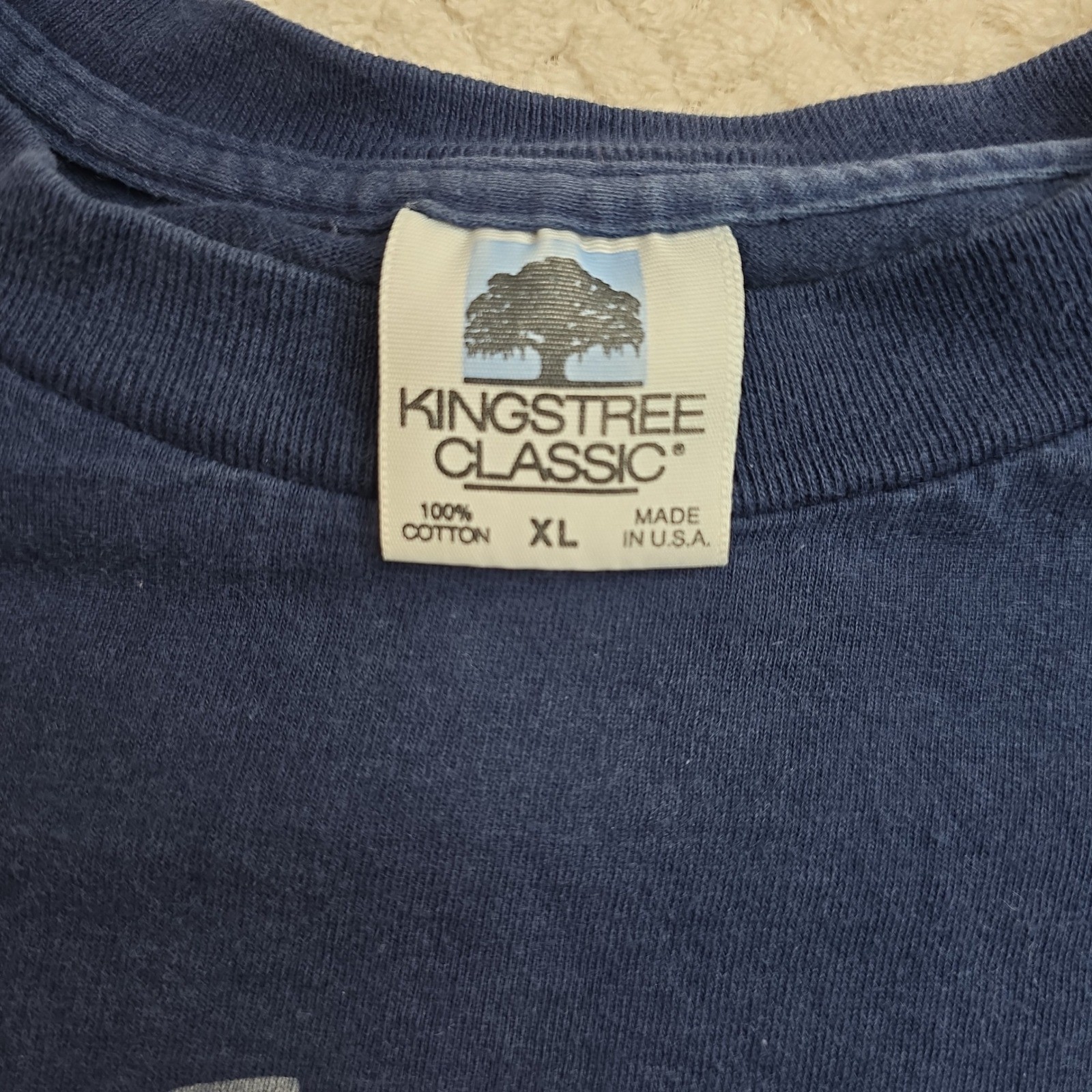 Vintage Shoot Hoops Basketball T-Shirt Navy Blue XL USA Made Kingstree Classic gallery
