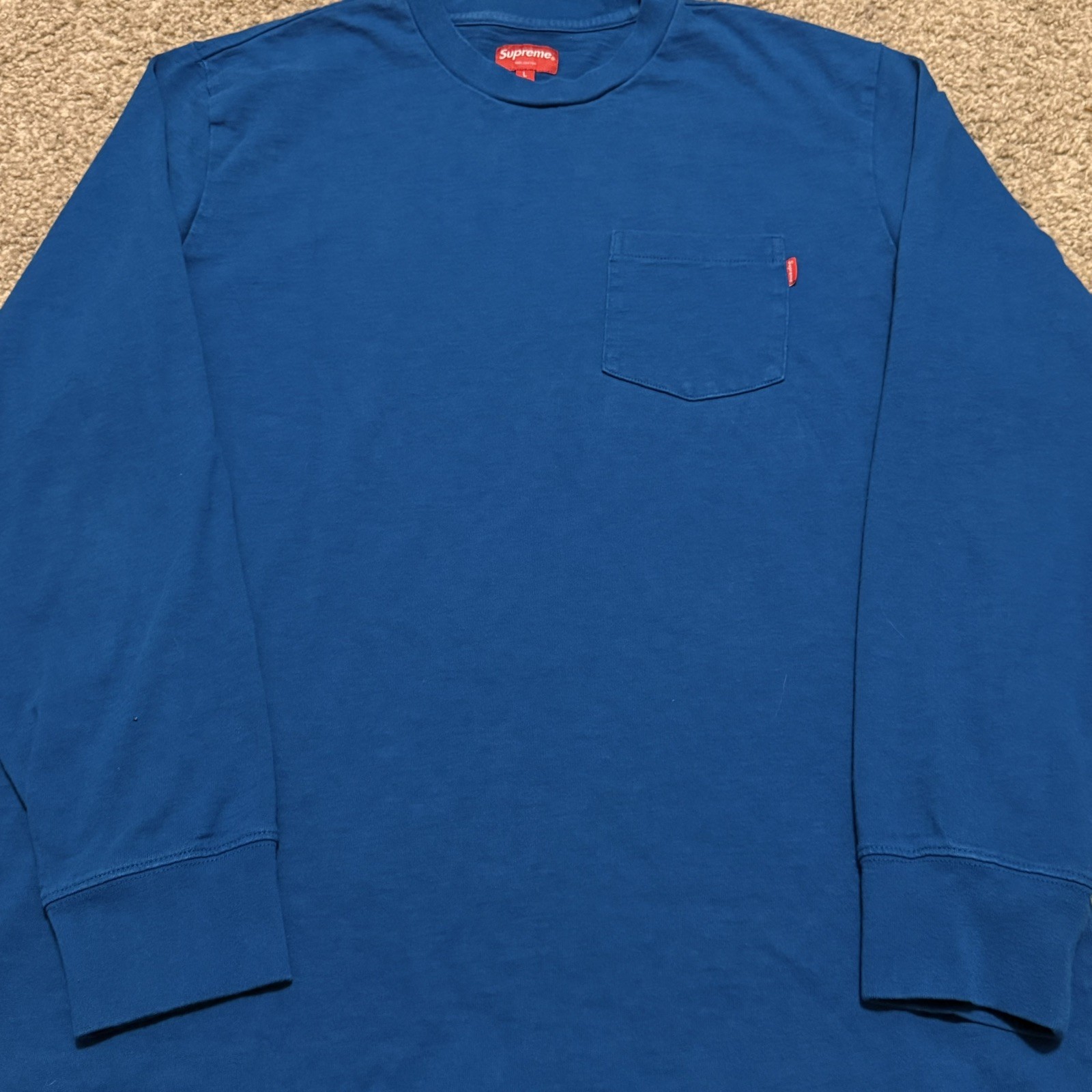 Supreme Box Long Sleeve Tee Dark Royal Size Large SS25 Worn Twice gallery