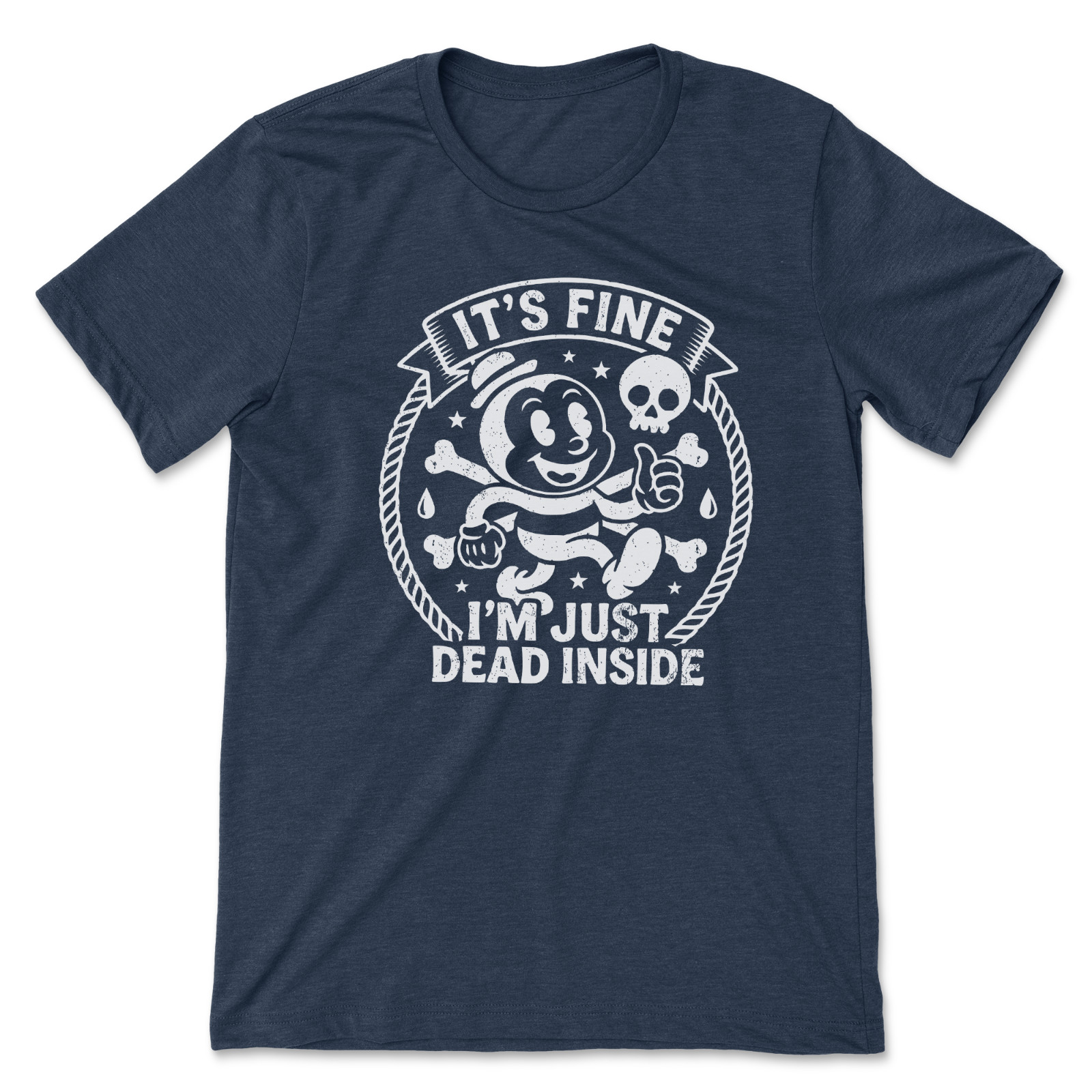 Retro Cartoon T Shirt Sarcastic Graphic Tee Its Fine Im Just Dead Inside Vintage gallery