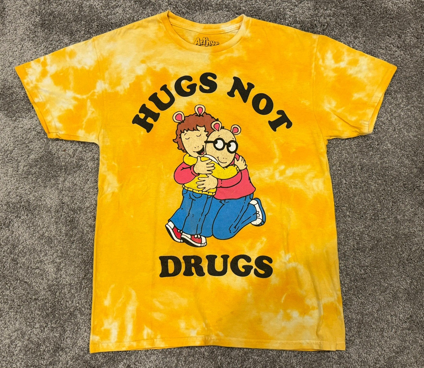 Vintage Y2K Arthur And Buster Bunny Hugs Not Drugs 2001 Marc Brown T-Shirt M gallery