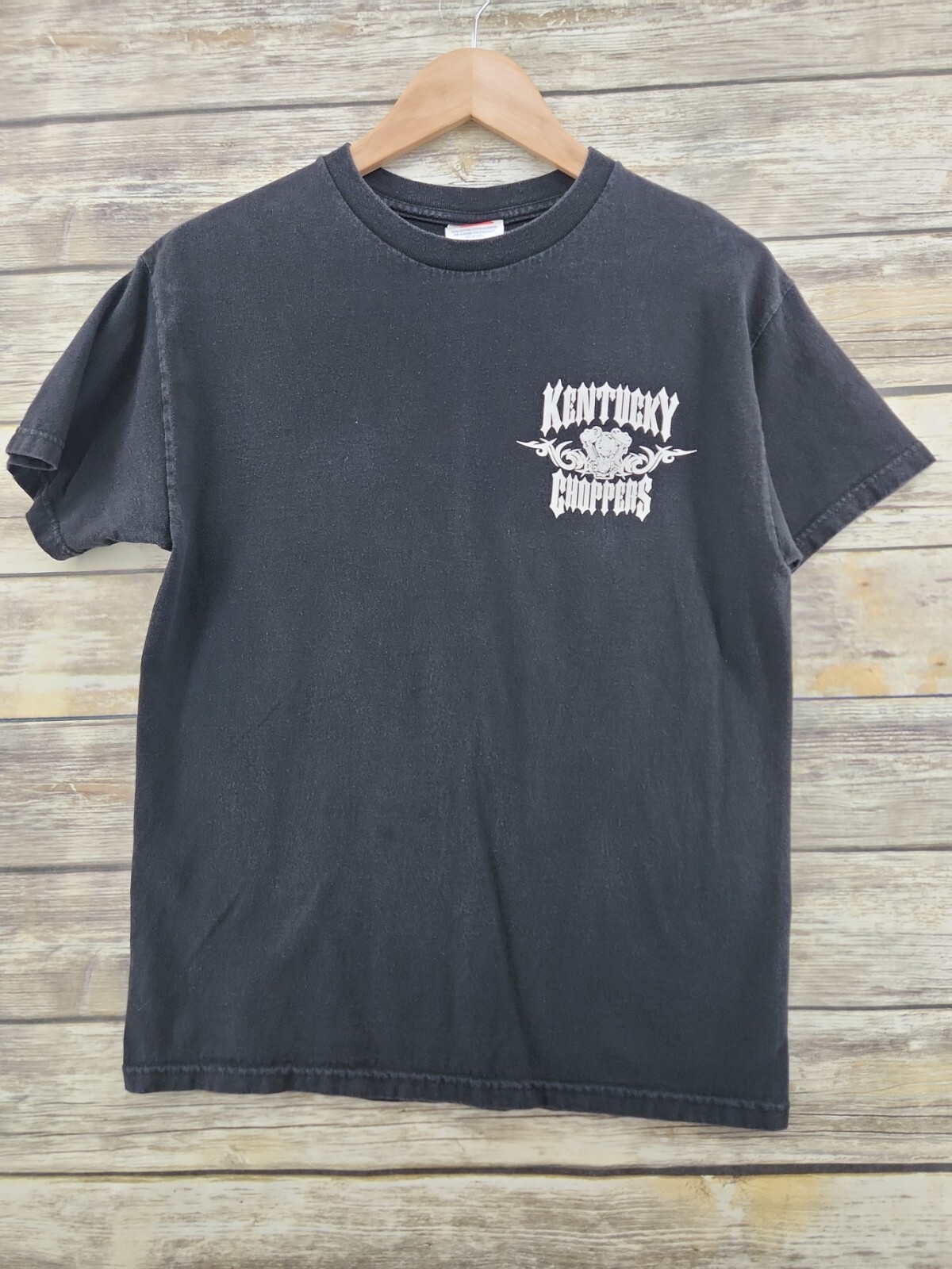 Kentucky Choppers Biker Motorcycle SS Sleeves USA Black Tennessee River Shirt M gallery