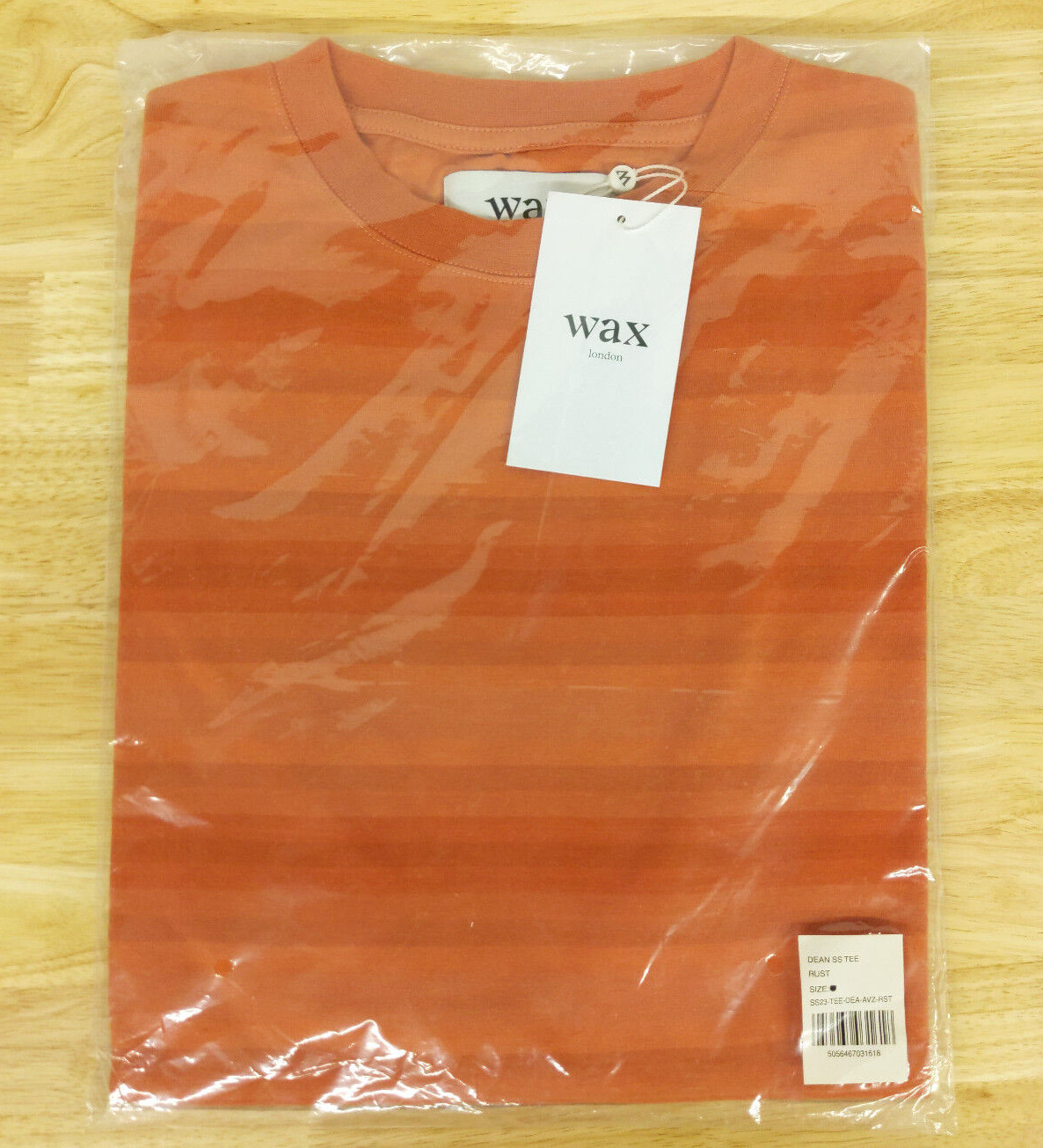 NWT Wax London Dean Striped T-Shirt in Rust Orange (Various Sizes)