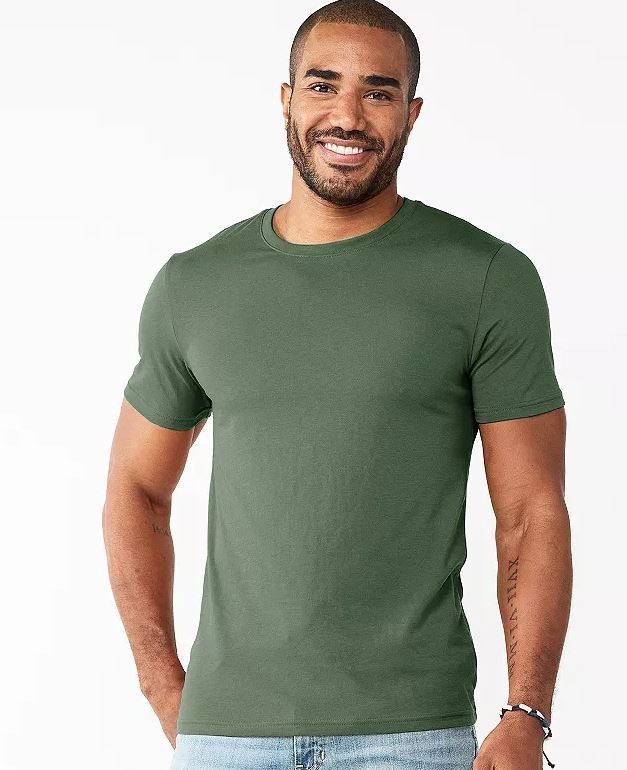 Sonoma Men’s Goods For Life Supersoft Short Sleeve Crewneck Tee Forest Ngt Large