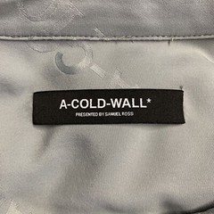 A-COLD-WALL Size M Grey Monogram Polyamide Pop-Over Short Sleeve Shirt
