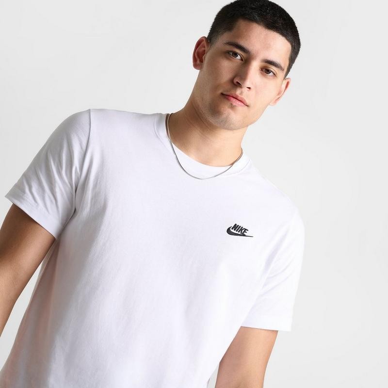 Nike Men's Sportswear Club T-Shirt White/Black X-Small gallery