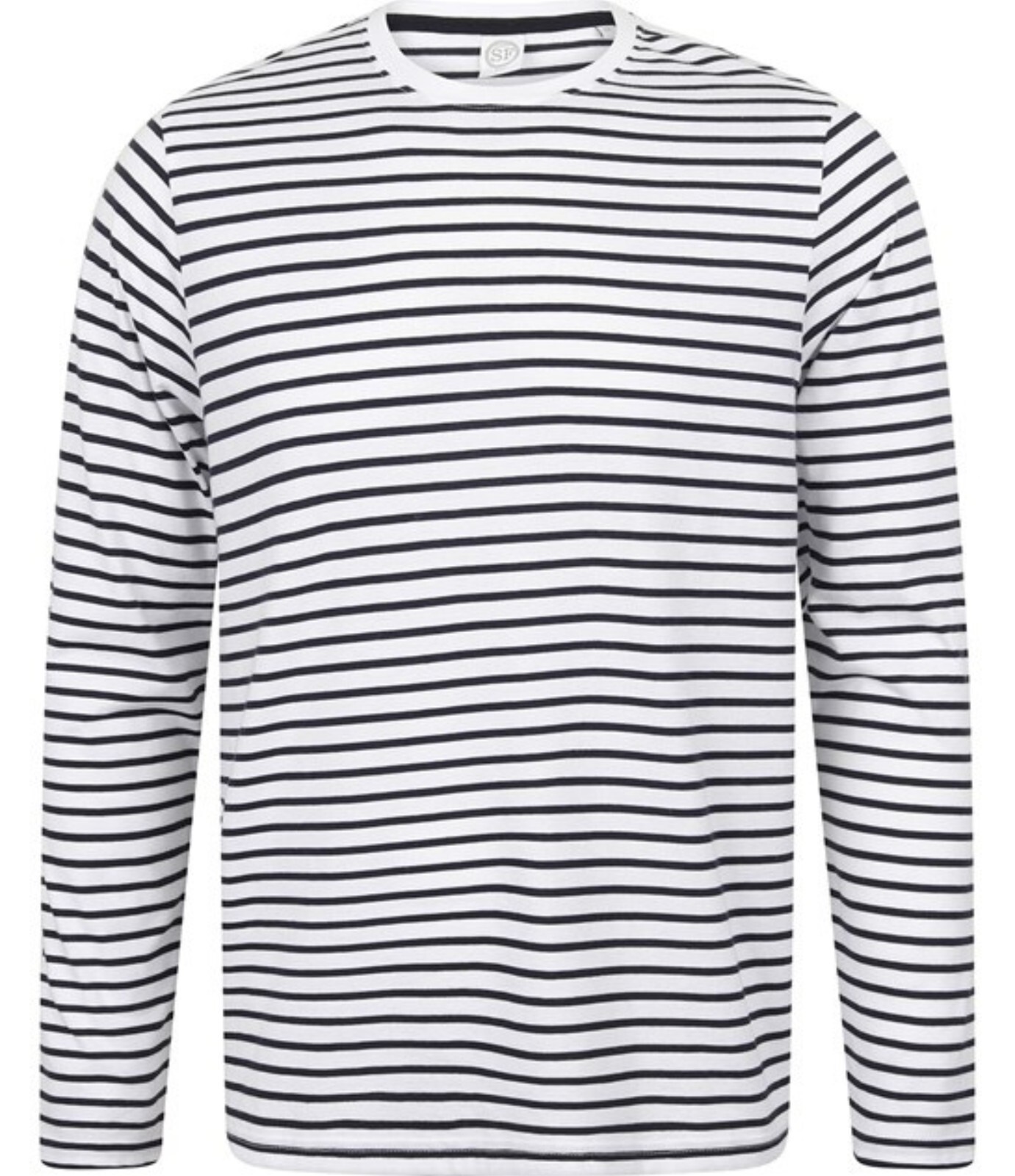 Breton Striped Long Sleeve Crew Neck T Shirt Casual Cotton Tops Men Women gallery