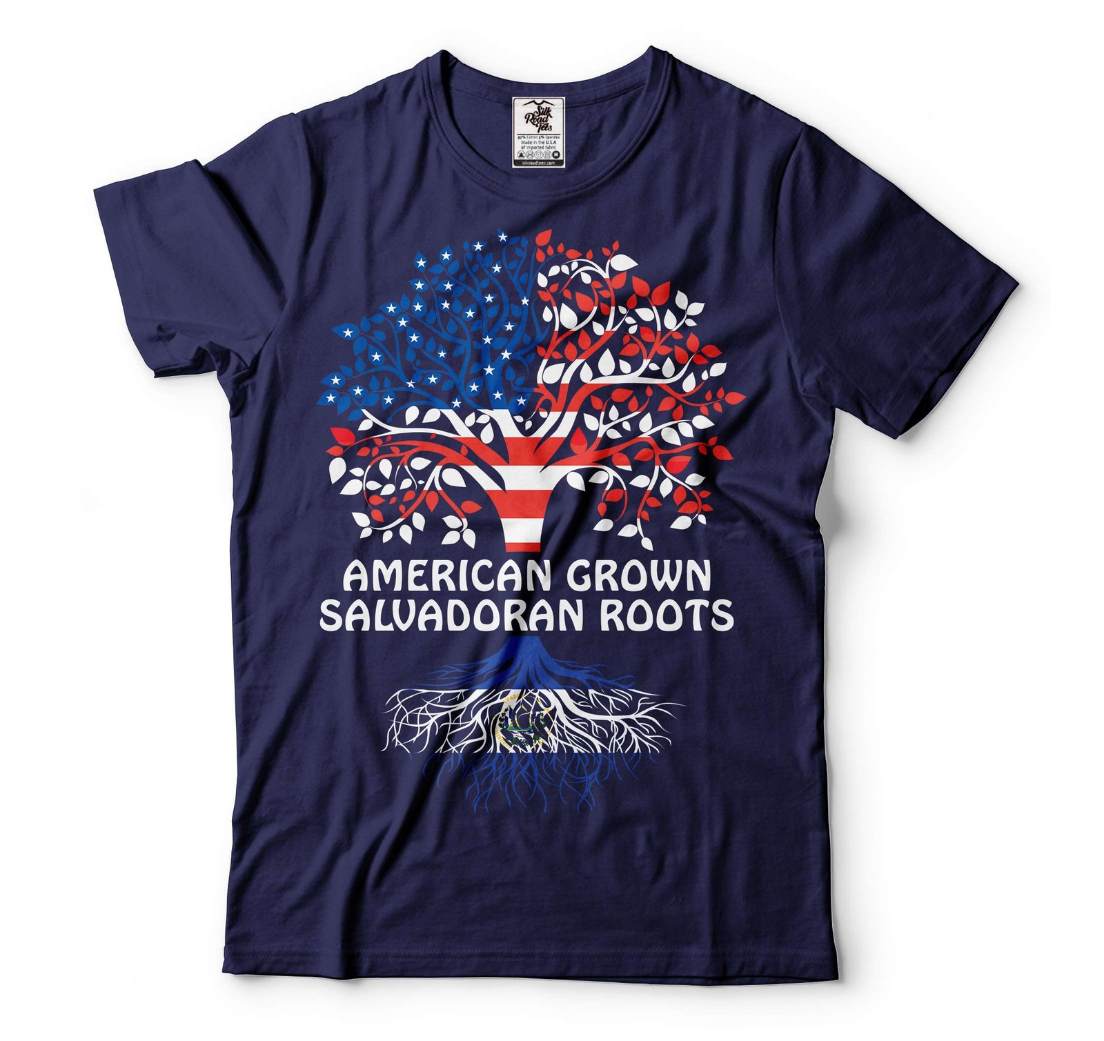 American Grown Salvadoran Roots Shirt El Salvador Shirt El Salvador Flag Tee gallery