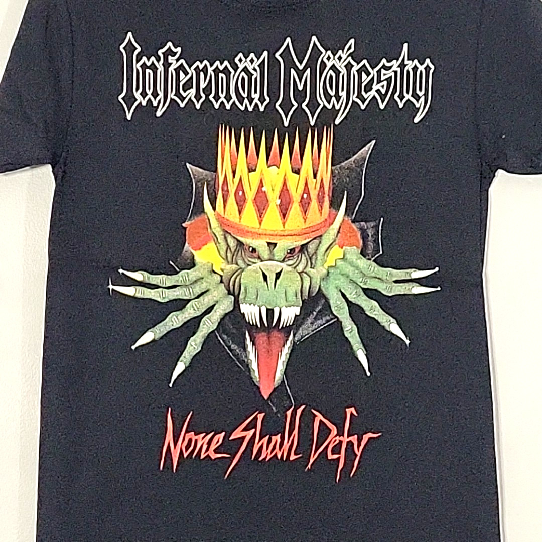 INFERNAL MAJESTY None Shall Defy L LARGE T-Shirt Black Mens Band Logo gallery