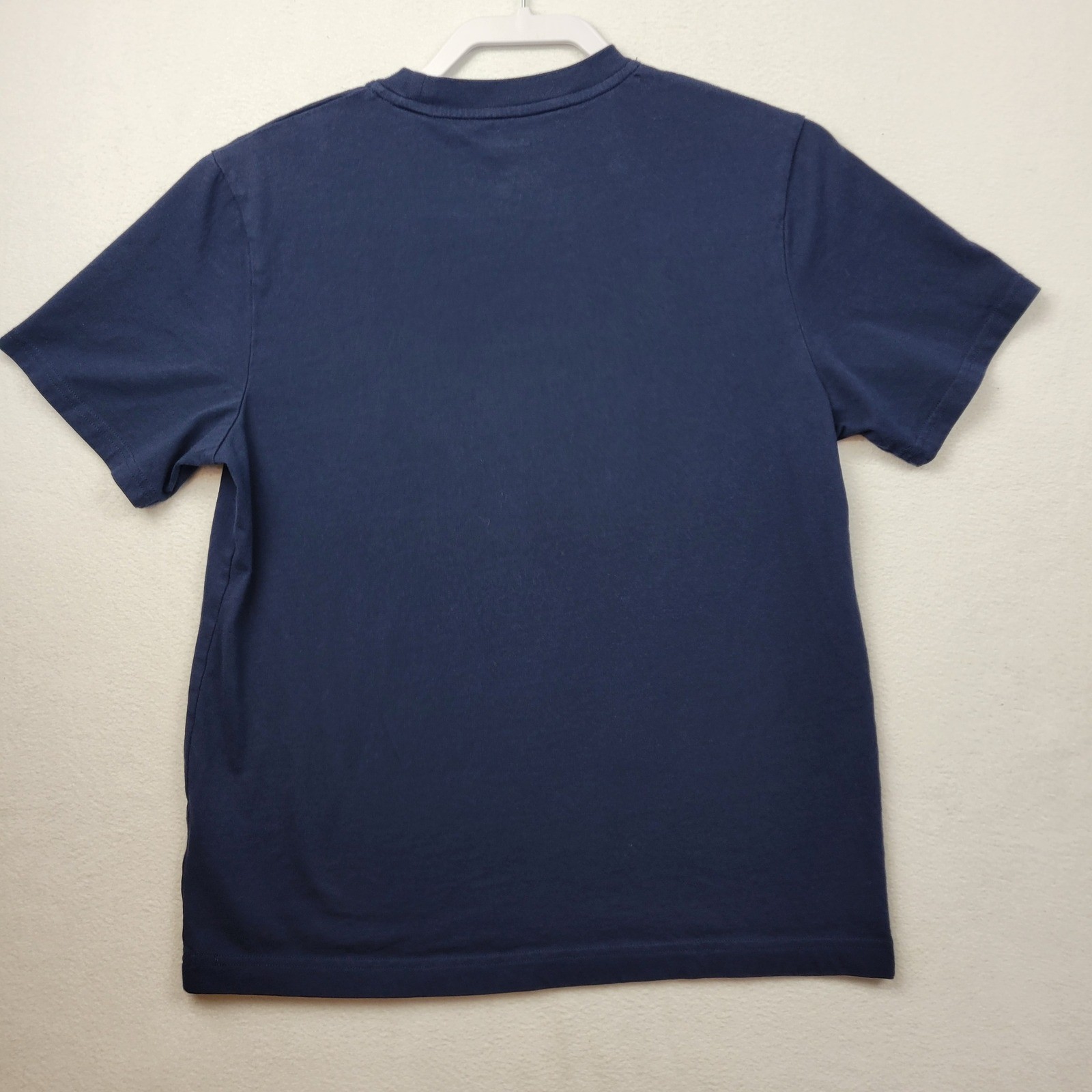 LL Bean Navy Blue Tree Star Embroidered T Shirt Mens Medium Vacationland gallery