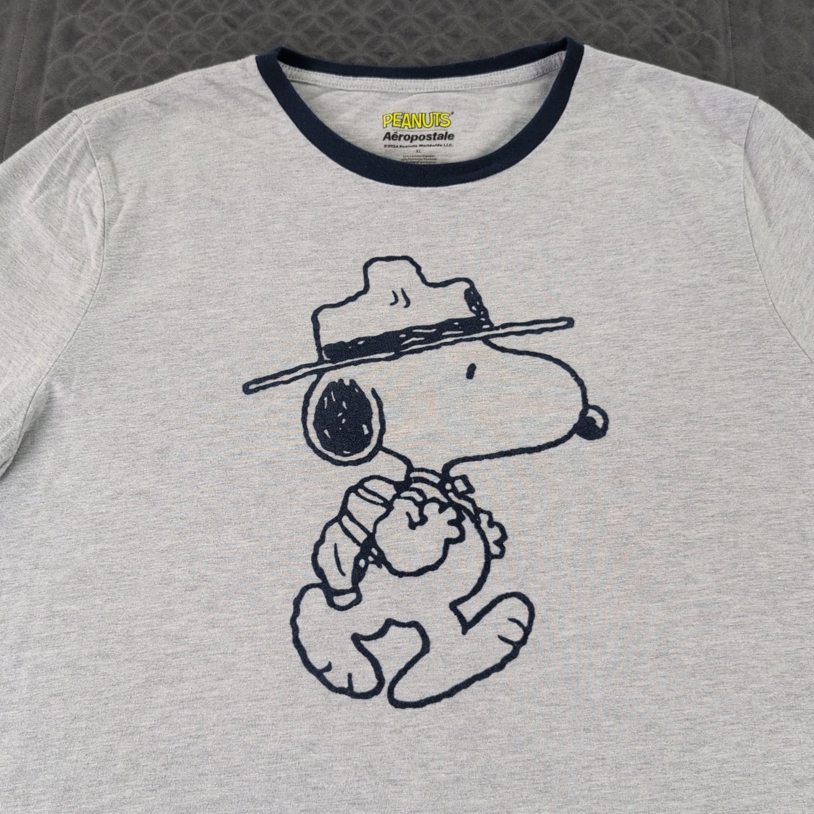 Peanuts x Aeropostale T Shirt Ringer Tee Snoopy Short Sleeve Men XL gallery