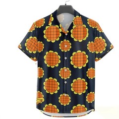 Mens Button Down Yellow Alphabet Alphabet Hawaiian Novelty Holiday Gift Shirt