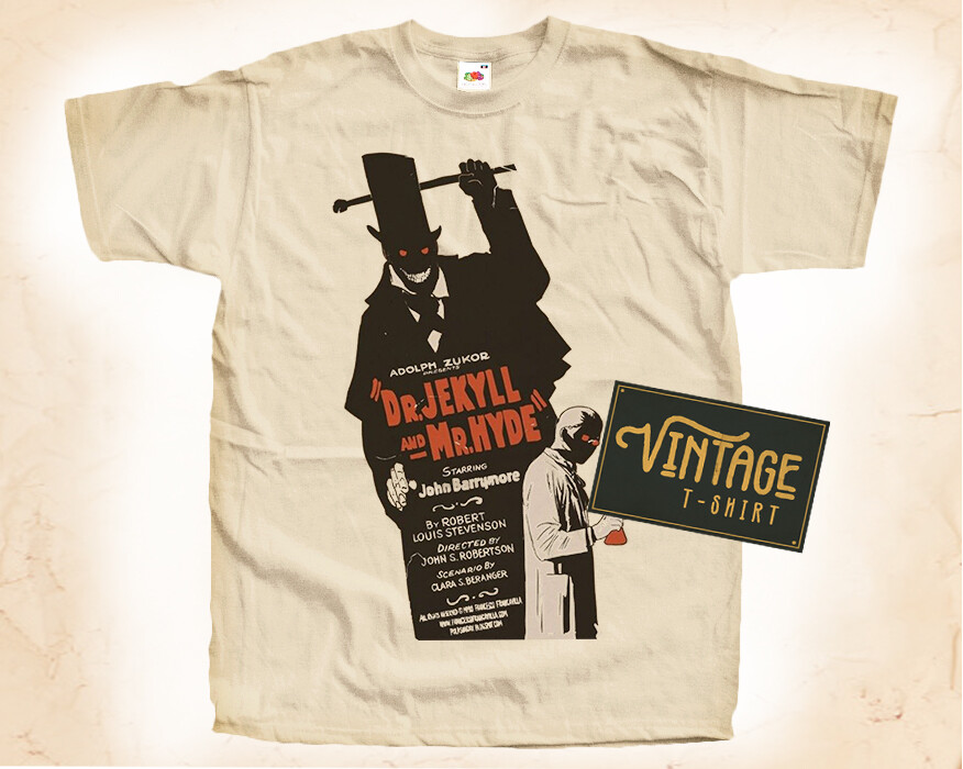 Dr Jekyll and Mr.Hyde Vintage T Shirt for Men NATURAL S-5XL