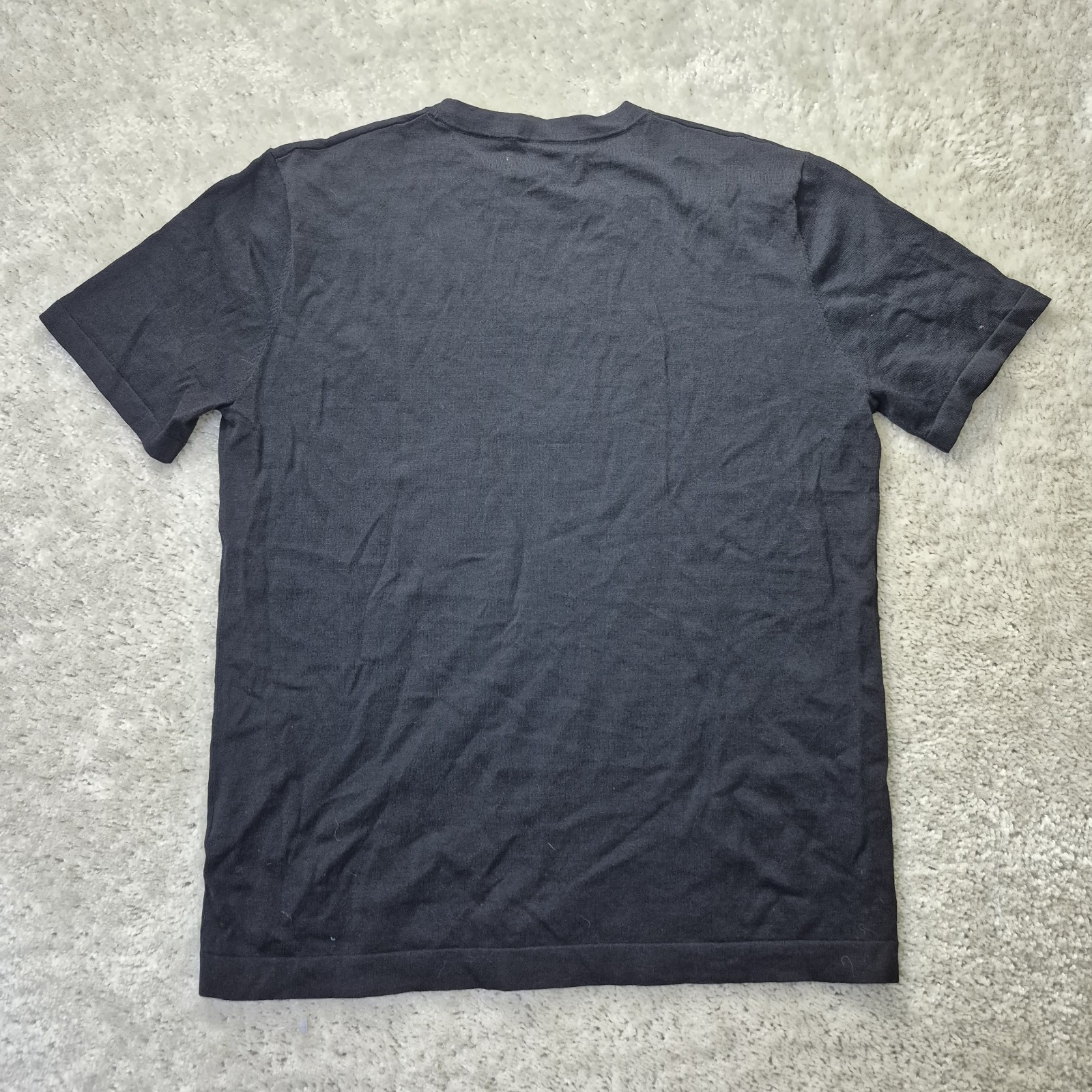 Collars & Co Cotton Silk T Shirt Mens Medium Black Knit Quiet Luxury Beachy New gallery
