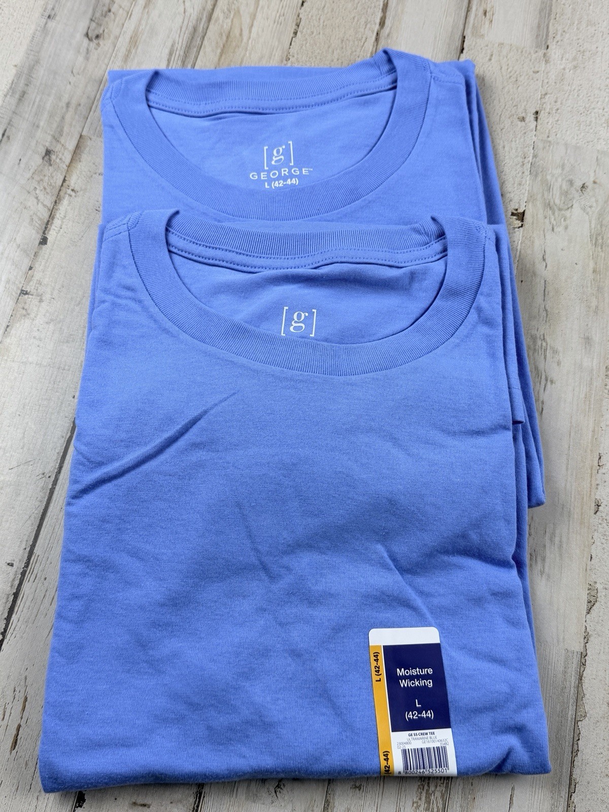 2 Pack George Men's Crewneck Tee Sz Large Short Sleeves Blue NWT Fast Ship Nice! gallery
