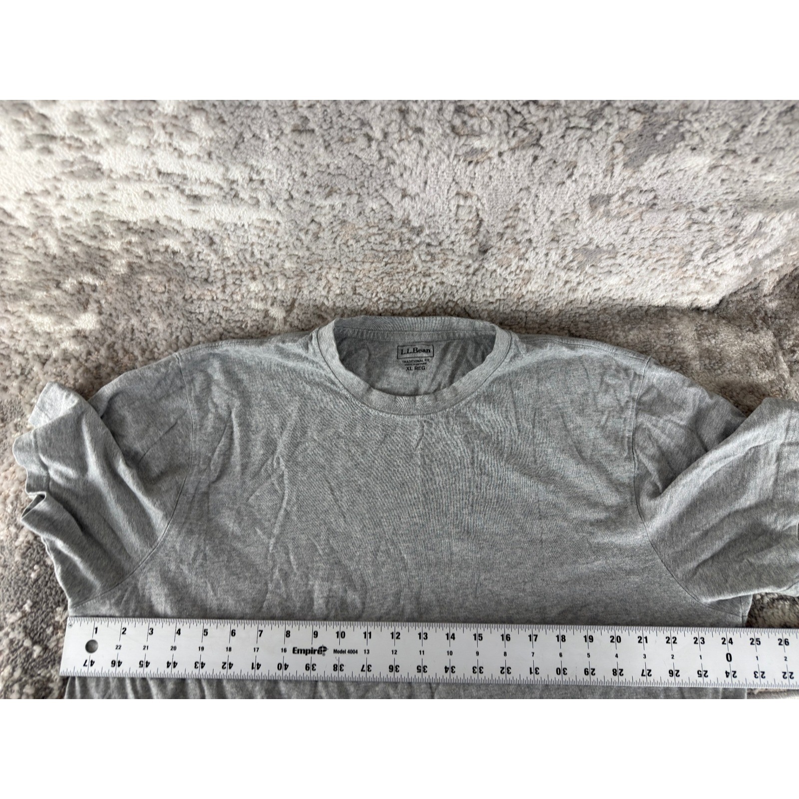 L.L.Bean Size XL Traditional Fit Cotton Essential T-Shirt Gray Short Sleeve Mens gallery