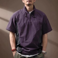 Functional Quick-drying T-shirt Mens Short-sleeve Stand-collar Polo Shirt