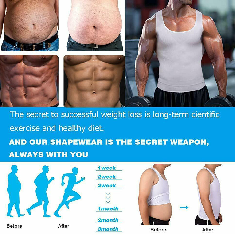 Mens Slim Shaper Body Vest Chest Belly Waist For Man Boobs Compression Tank Tops gallery