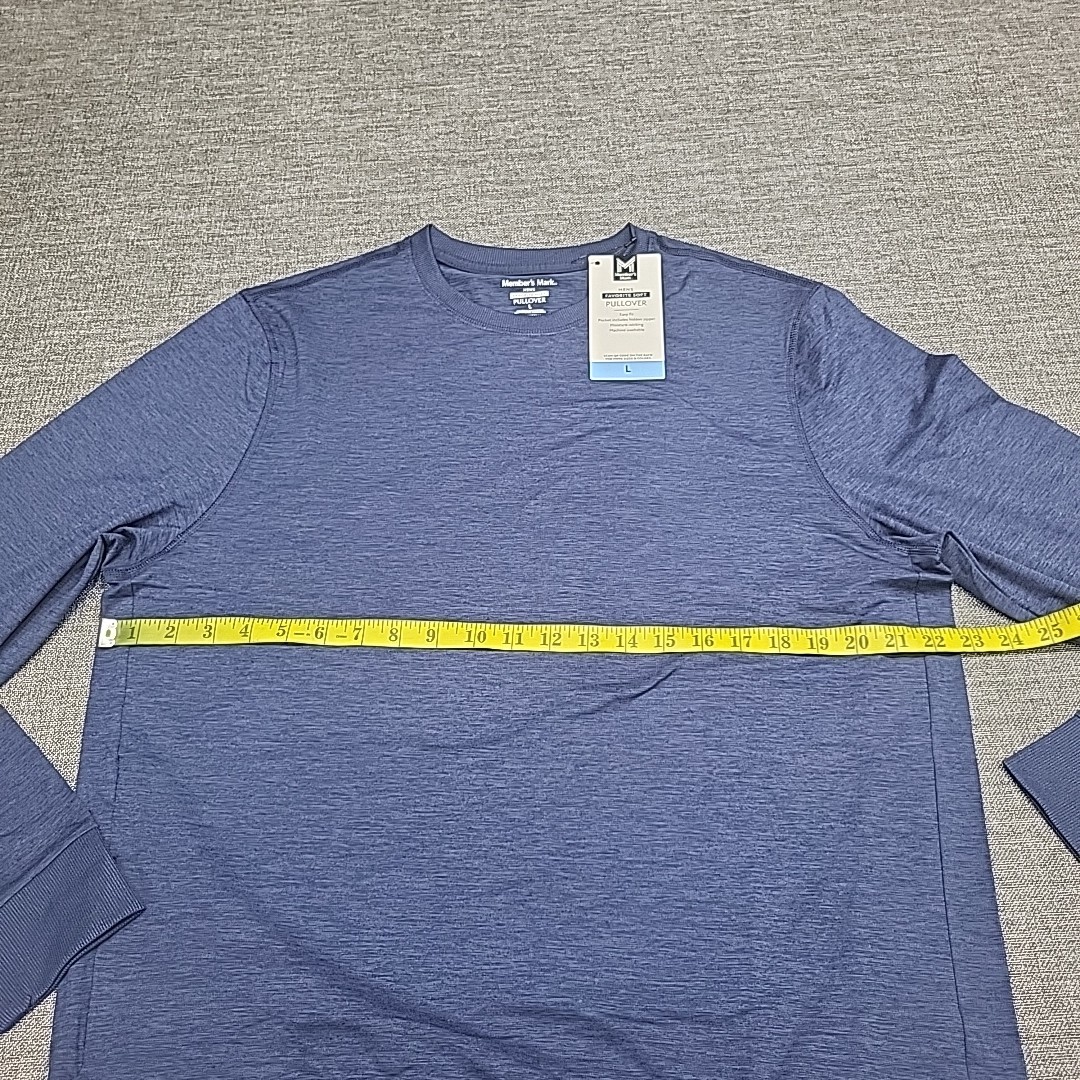Members Mark Mens Pullover Large Size Blue Long Sleeves Top Zip Pocket gallery