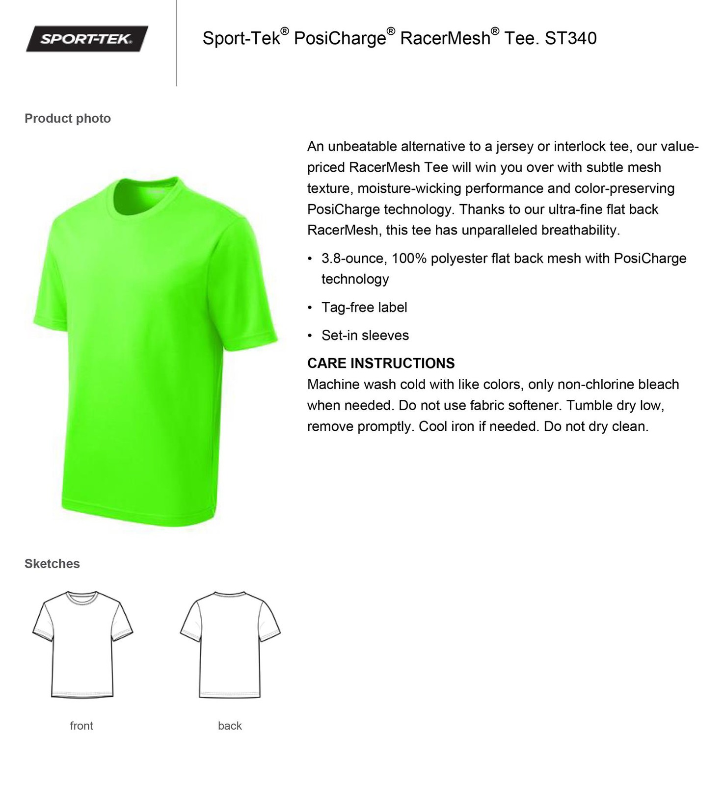 Sport-Tek Premium PosiCharge RacerMesh Performance T-Shirt ST340 gallery