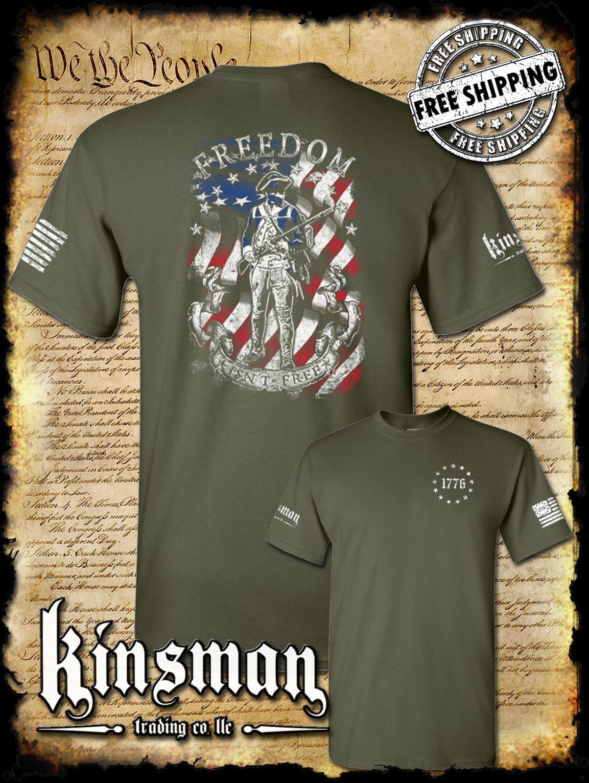 Freedom Isn't Free Patriotic American Flag 2-Sided T-Shirt - 2nd Amendment USA gallery