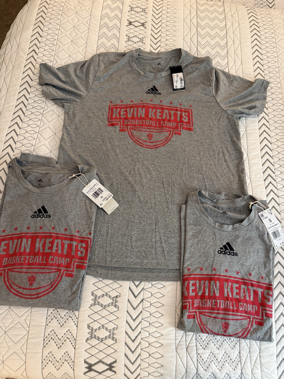 adidas Kevin Keatts Basketball Camp Logo Gray Crew Neck Tees S, L, and XL. gallery
