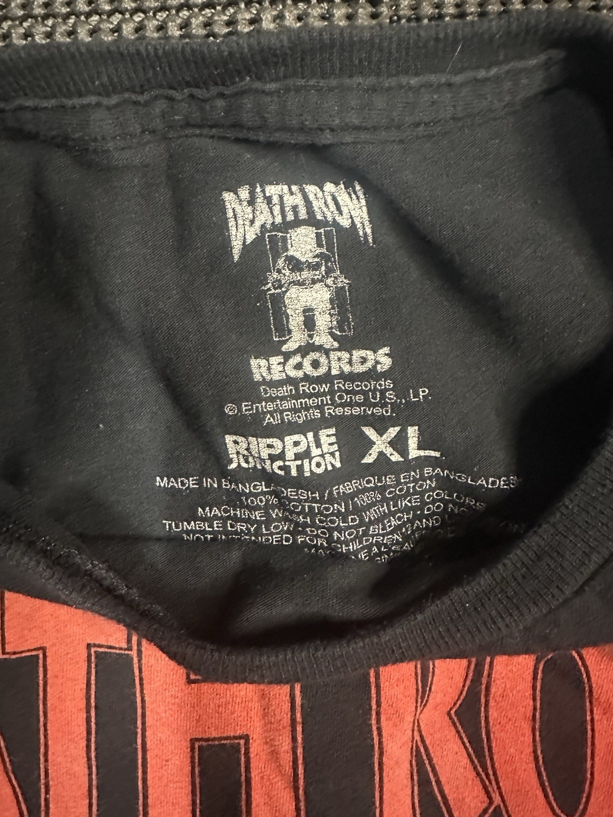 Death Row Records T Shirt XL Black Red Hip Hop Rap Graphic Ripple Junction gallery