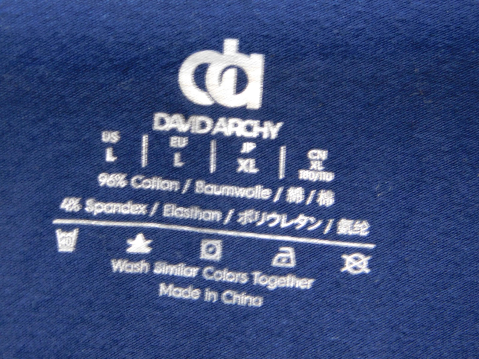 David Archy Shirt Mens L Blue V-Neck Long Sleeve Tagless Cotton Spandex gallery