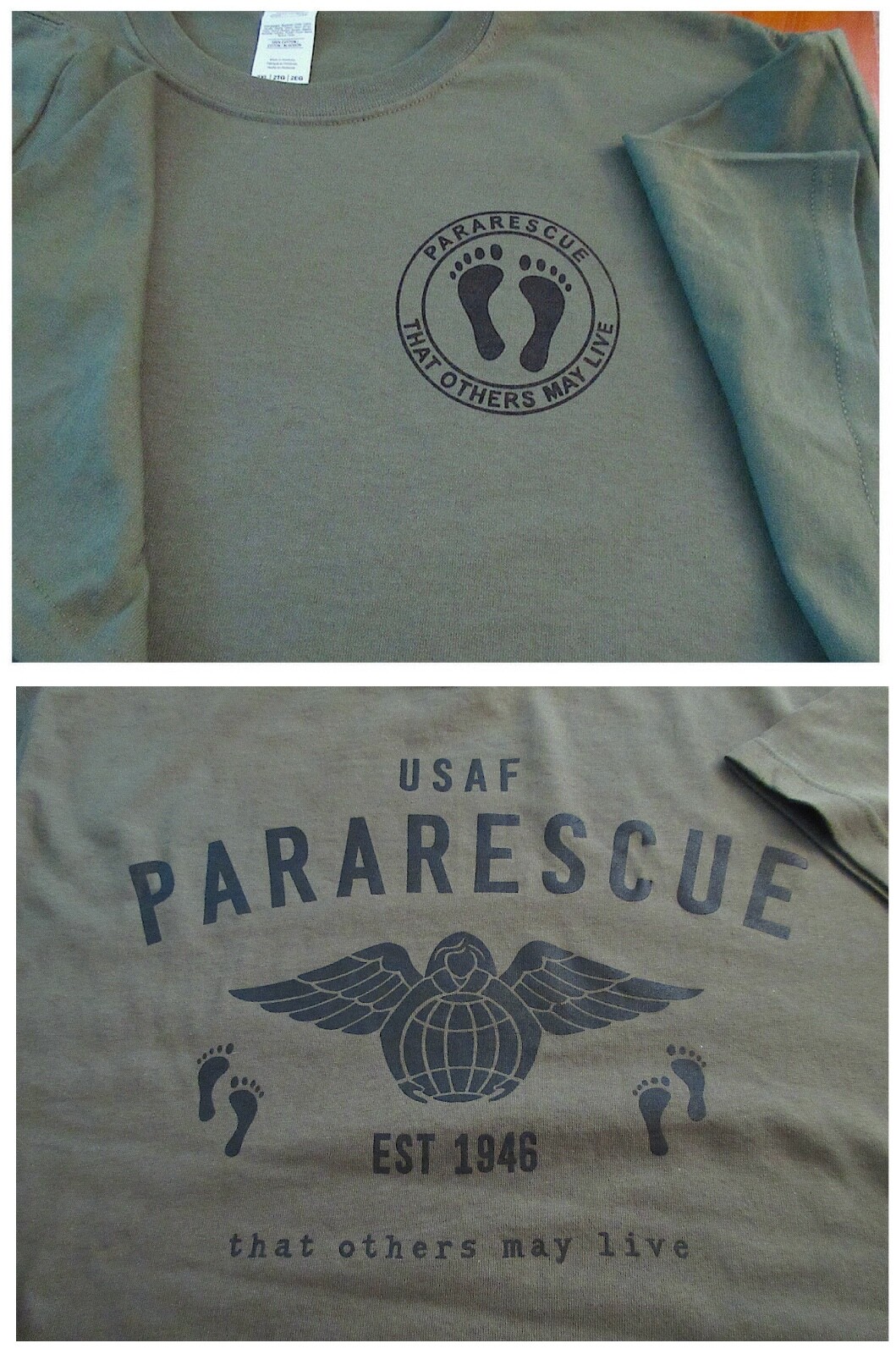 PARARESCUE That Others May Live USAF Silk Screen T-Shirt 2X Ultra 6oz USA gallery