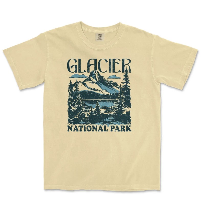Glacier National Park Comfort Tee Vintage Style Shirt Nature Hiking gallery