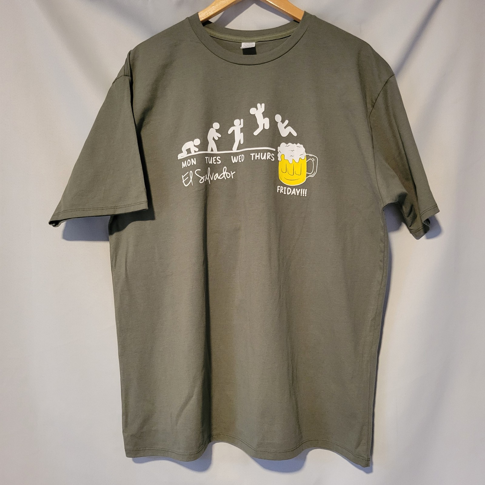 El Salvador Mens T Shirt Large Green Short Sleeve gallery