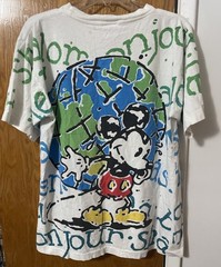Vintage Disney Mickey Mouse Hello World All Over Print T Shirt OSFA 90s Land