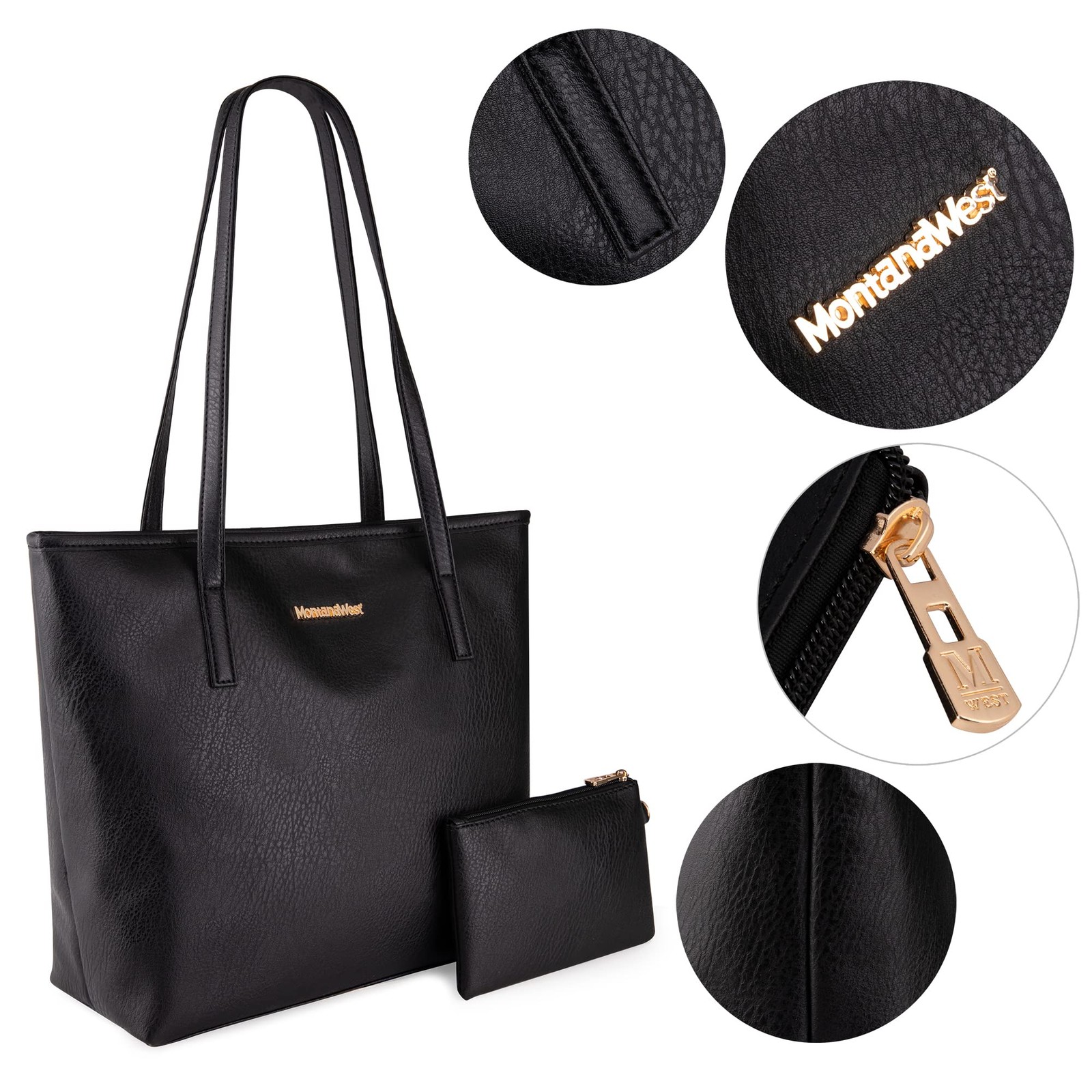 Montana West Purses for Women Large Work Tote Bag PU Leather Laptop Shoulder Bag gallery