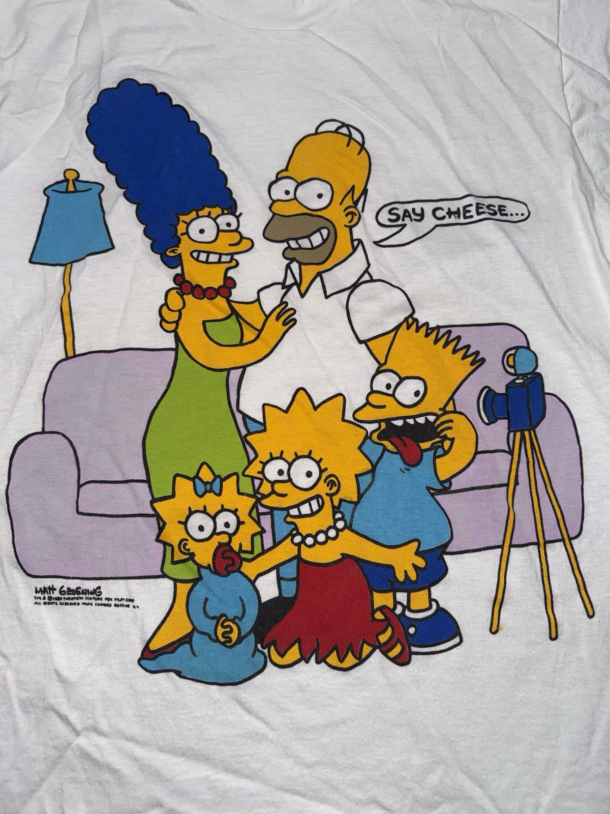 80’s, 90’s Vintage Large Bart Simpson Single Stitch White T-shirt. Made In USA. gallery