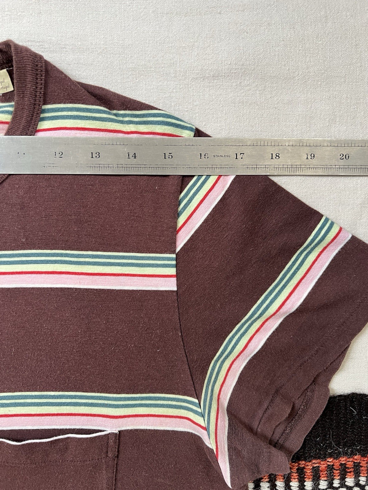 LVC T-Shirt M Levi's Vintage Clothing 50s 60s Casuals Brown Stripe Single Stitch gallery