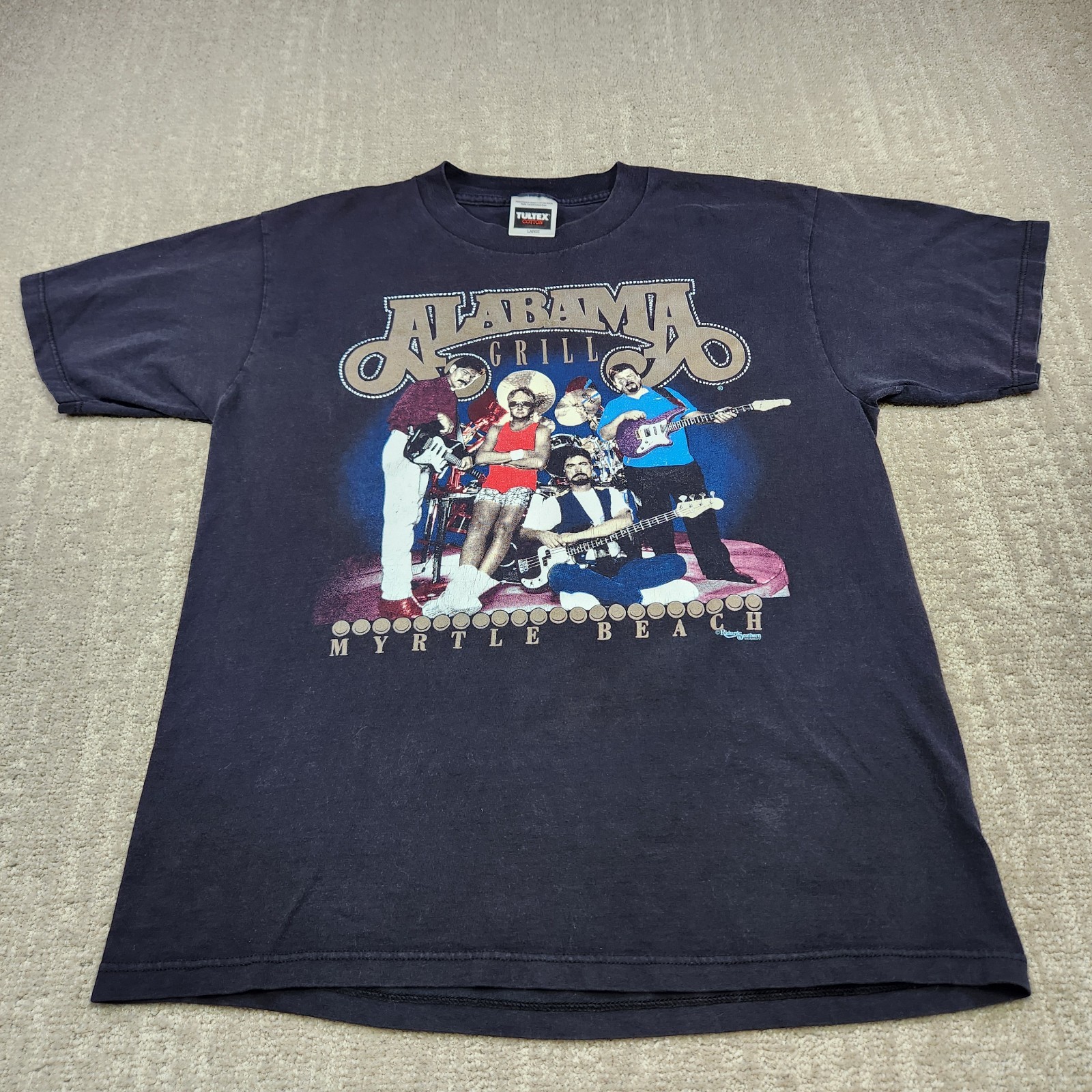 Vintage 90s Alabama Band Tee Shirt Adult Large Myrtle Beach Grill Black Tultex gallery