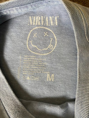 NIRVANA In Utero Live 93 Tour Dates & Art Grunge Tee Acid Wash Blue SZ M