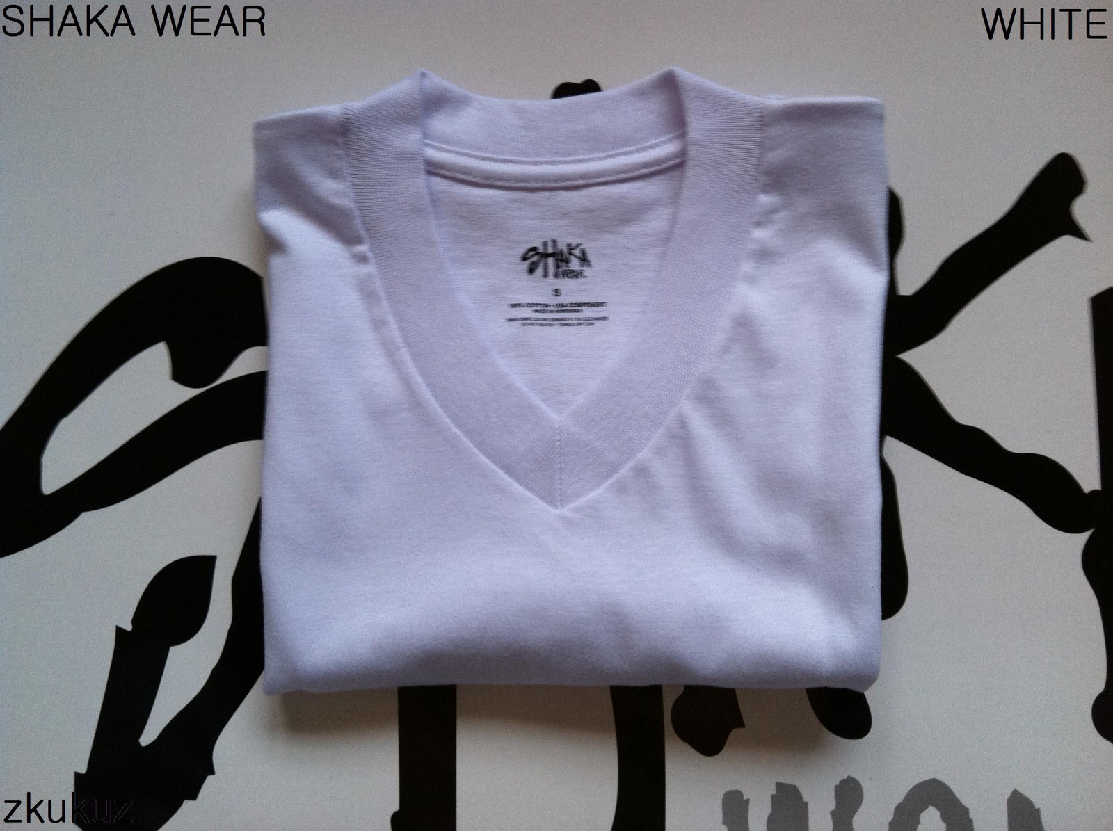 3 NEW SHAKA WEAR PLAIN SHORT SLEEVE V-NECK T-SHIRT WARM WHITE BLANK 2XL 3PC gallery